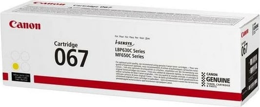 Toner Canon 067 (5099C002) rendiment rreth 1,250 faqe ISO, origjinal, e verdhë