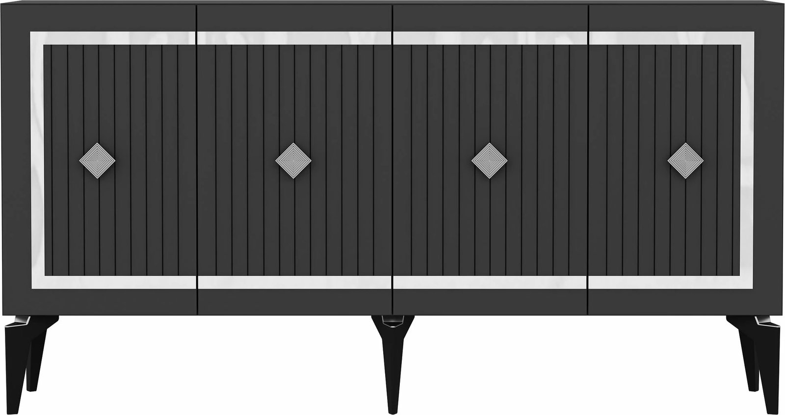 Konsol Skye Decor, ngjyrë antracit dhe argjendi