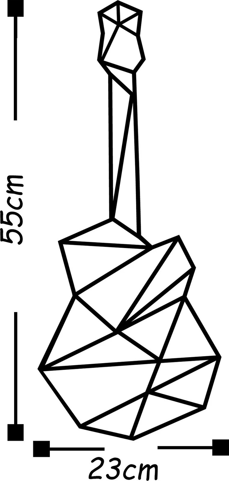 Aksesor dekorativ muri prej metali, formë kitare, Wallity