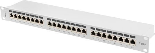 Patchpanel Lanberg PPSA-1024-S, 24 porta, 1U, CAT 6a, Gri
