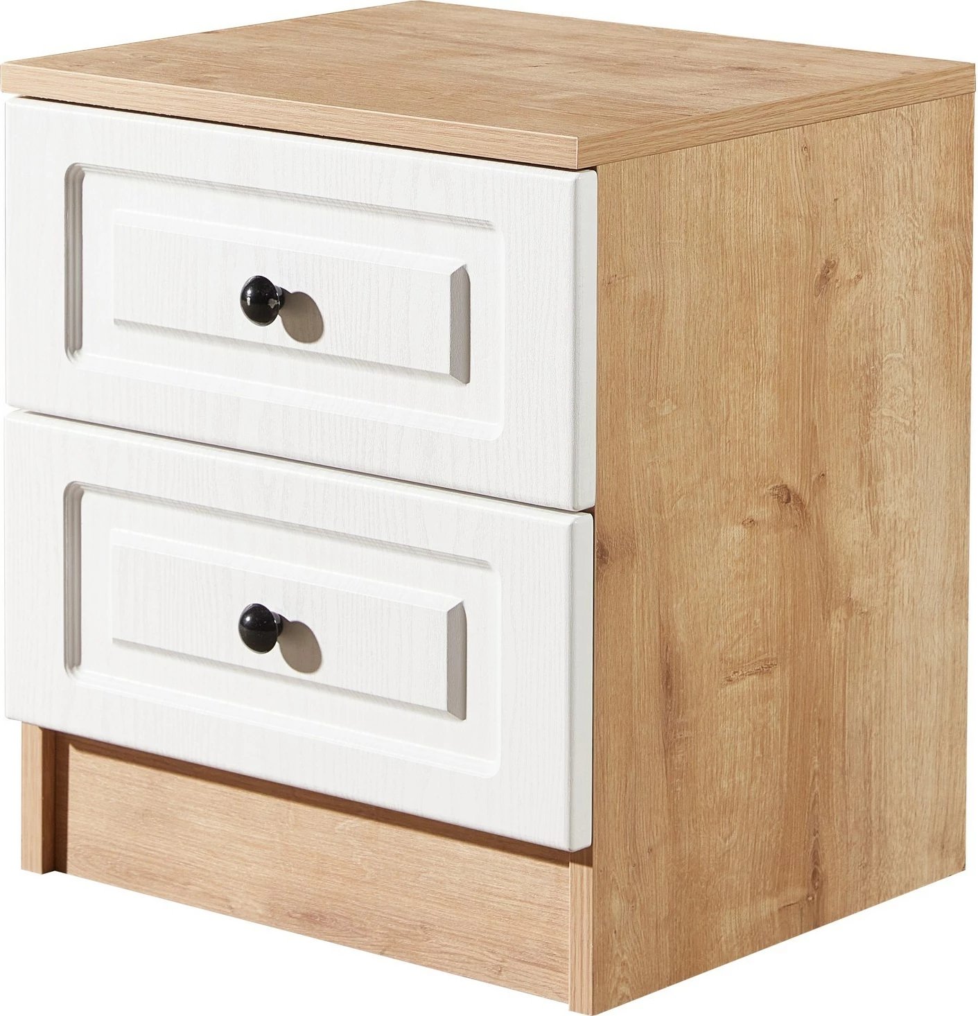 Komodinë nate Skye Decor, Tuvalle 033, ngjyrë lis safir dhe e bardhë