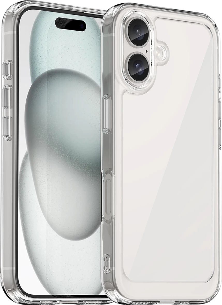 Mbështjellës Hurtel Outer Space Case për iPhone 16, transparent
