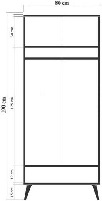 Dollap Hanah Home City Gradrop Triangle, shumëngjyrësh, 80x190x45 cm
