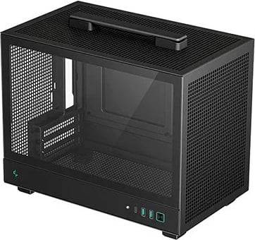 Kasë DeepCool CH160, Mini-ITX, xham i temperuar, SFF, e zezë