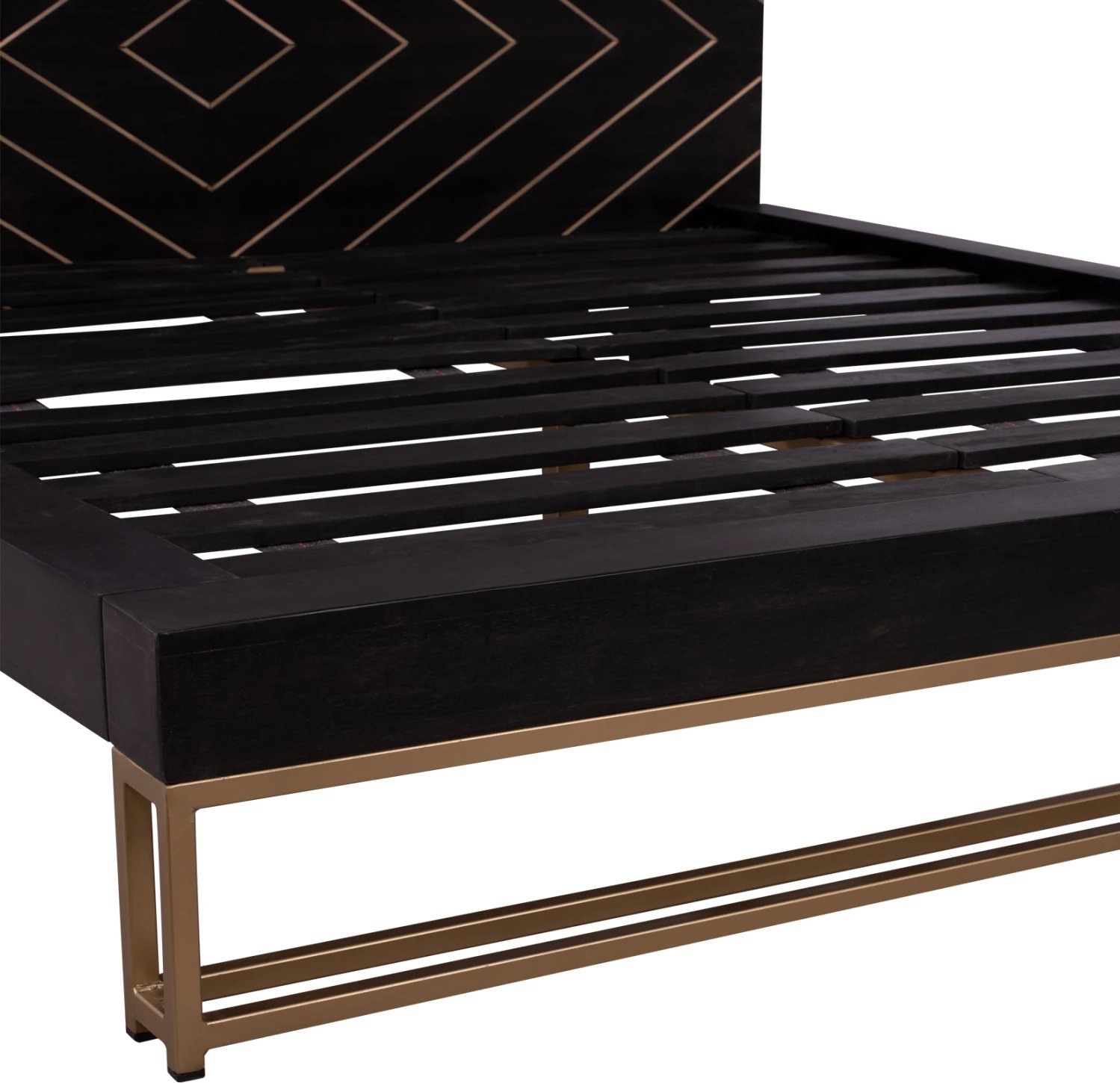 Krevet Sherri FH8358 nga dru mango me këmbë metalike 160x200 cm