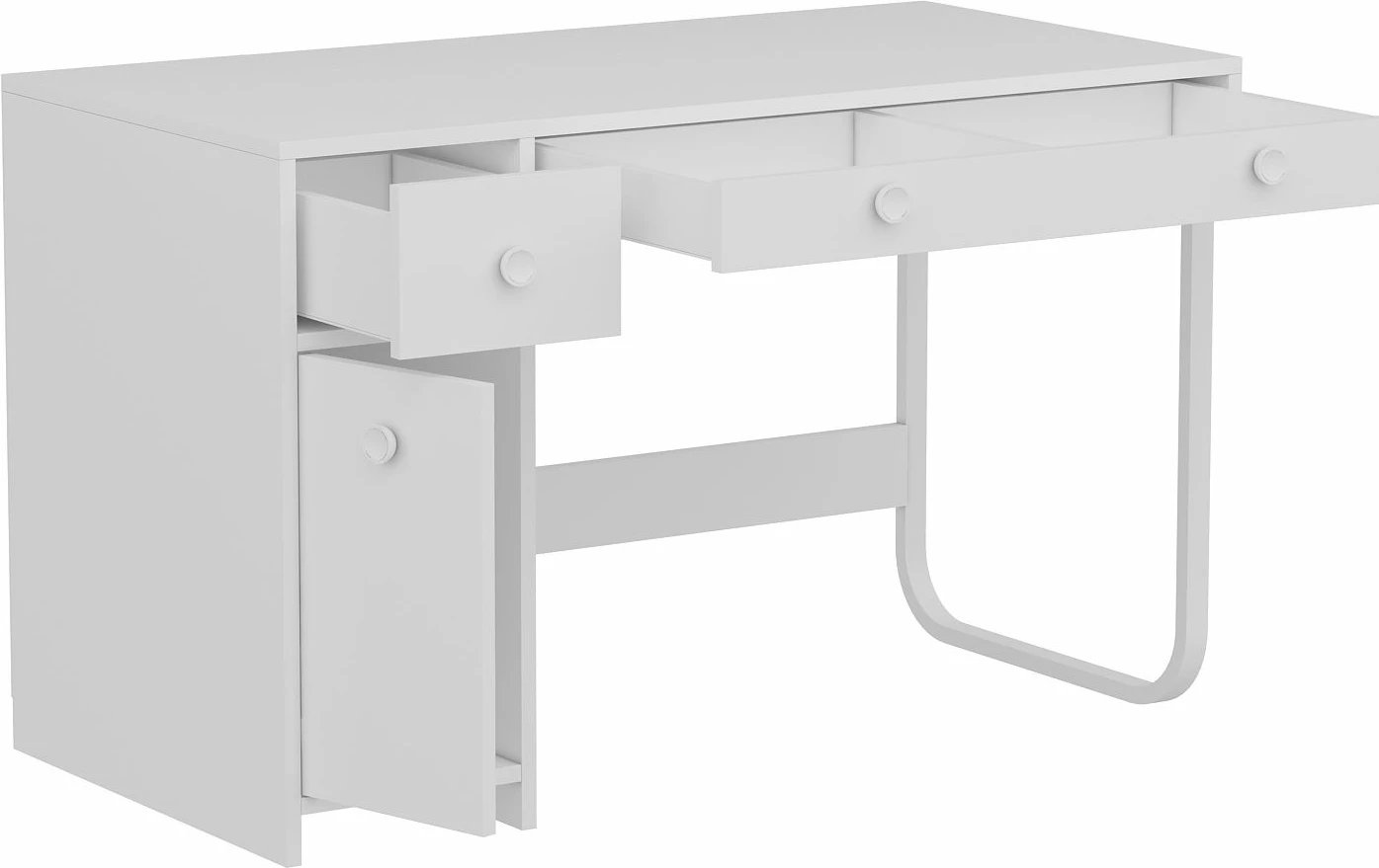Tavolinë pune për studim, ngjyrë e bardhë, Skye Decor, ÇM002 Asil