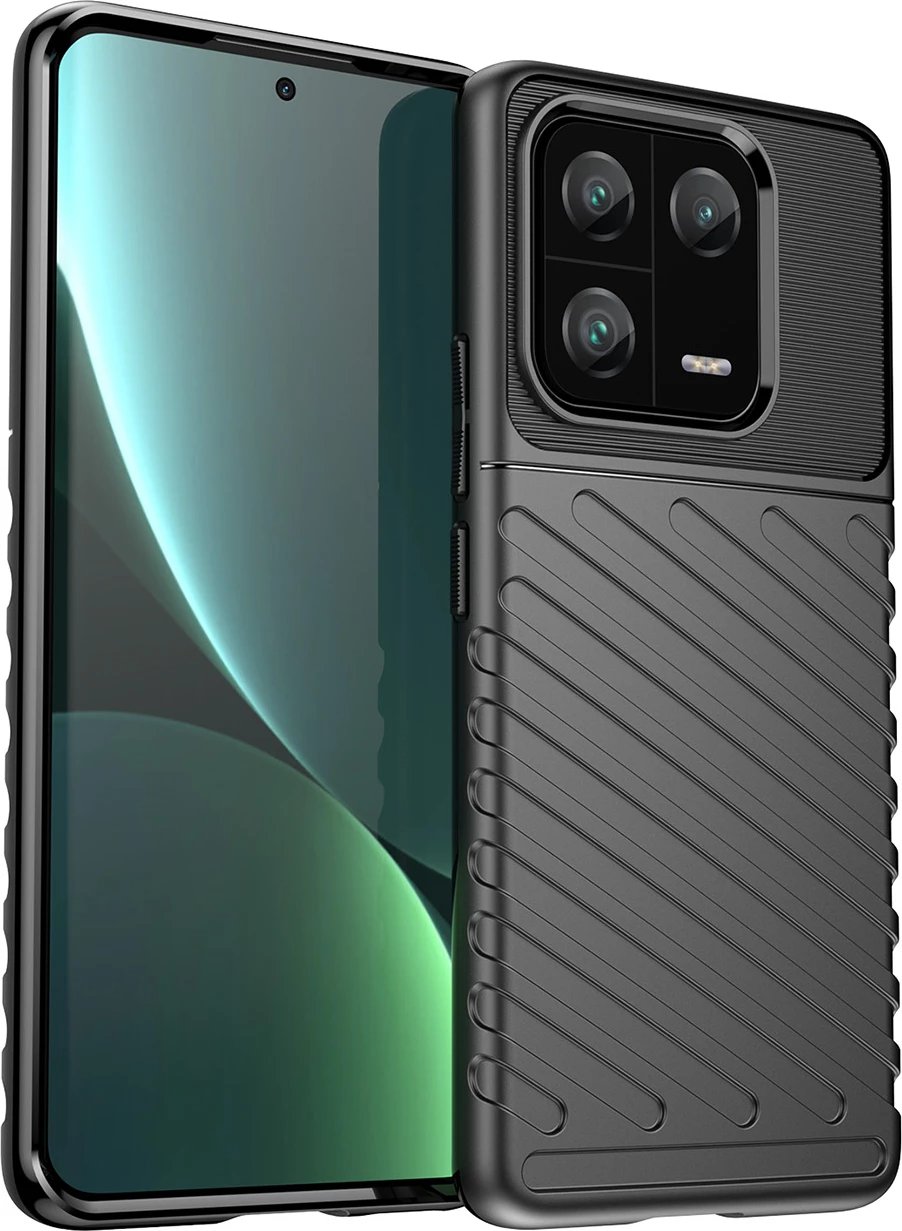 Mbështjellës Hurtel Thunder Case për Xiaomi 13 Pro, TPU, zi