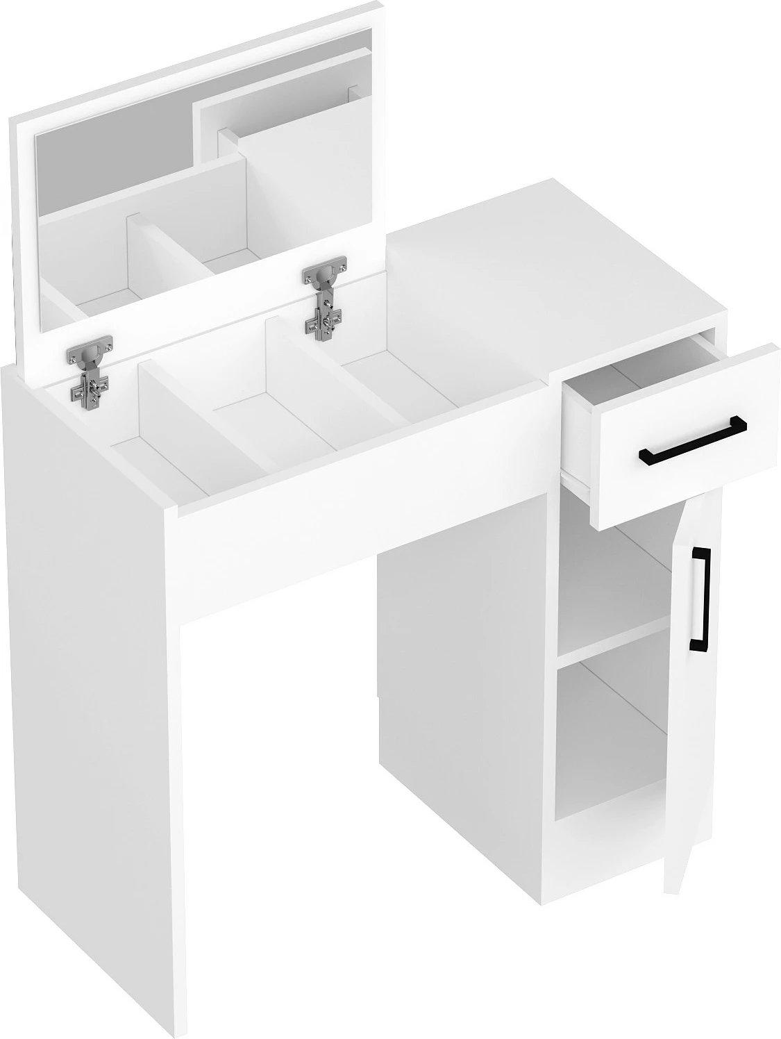 Tavolinë grimi Skye Decor, e bardhë, Inci