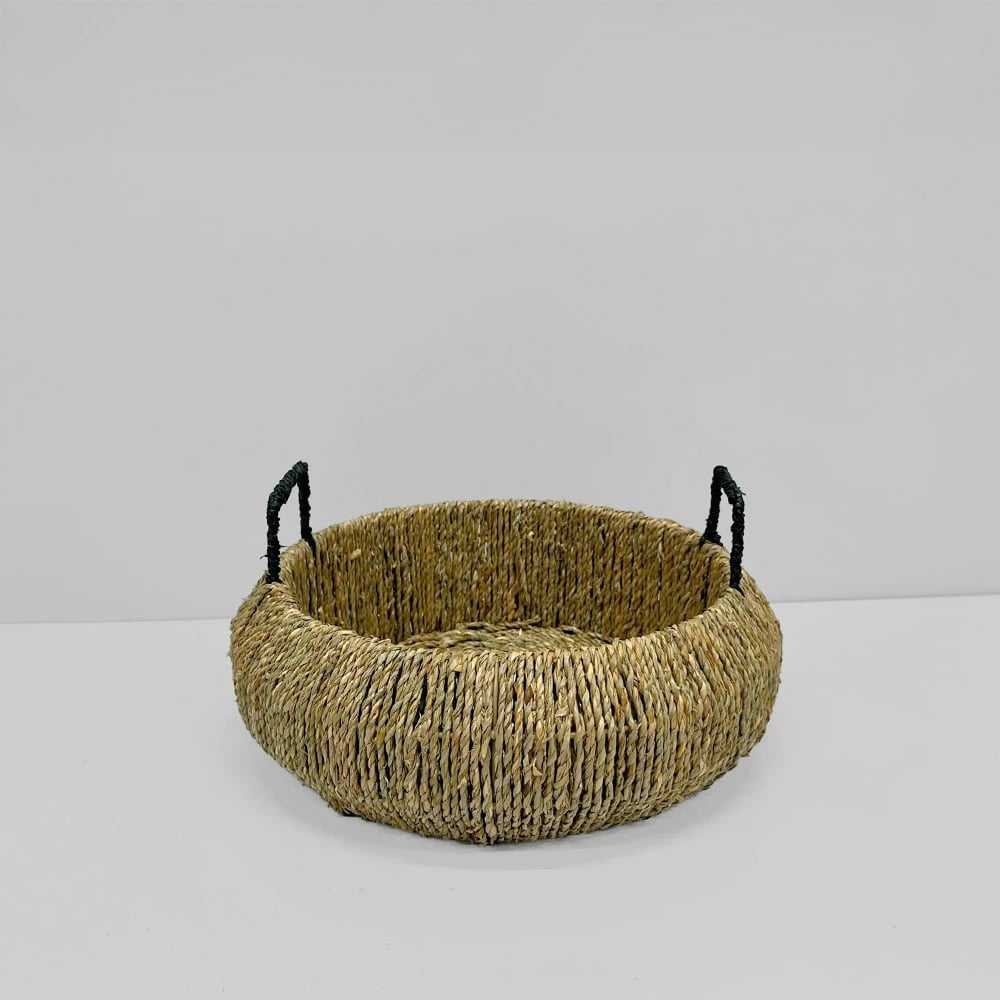 Shportë LEAP prej bari deti, natyrale, 38x38x18cm