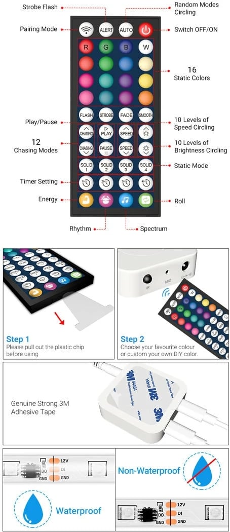 Drita Led SONIT RGBIC 2 Neon-WIFI (Bardhë, 5M 450LED)