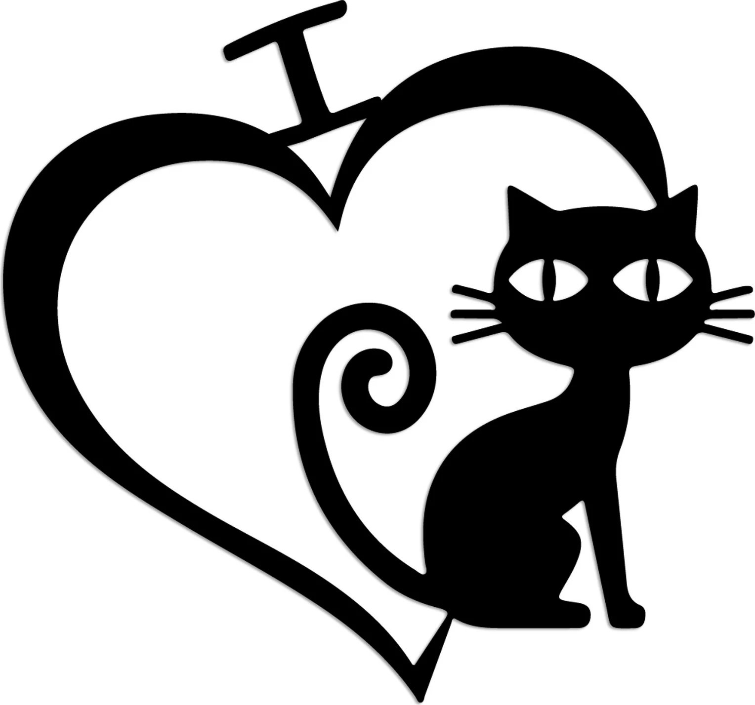 Aksesor dekorativ metalik për mur, mace, Wallity, Cat 4, ngjyrë e zezë, 50x54cm