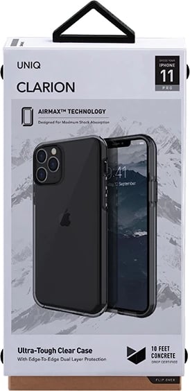 Mbështjellës UNIQ Clarion për iPhone 11 Pro, i zi