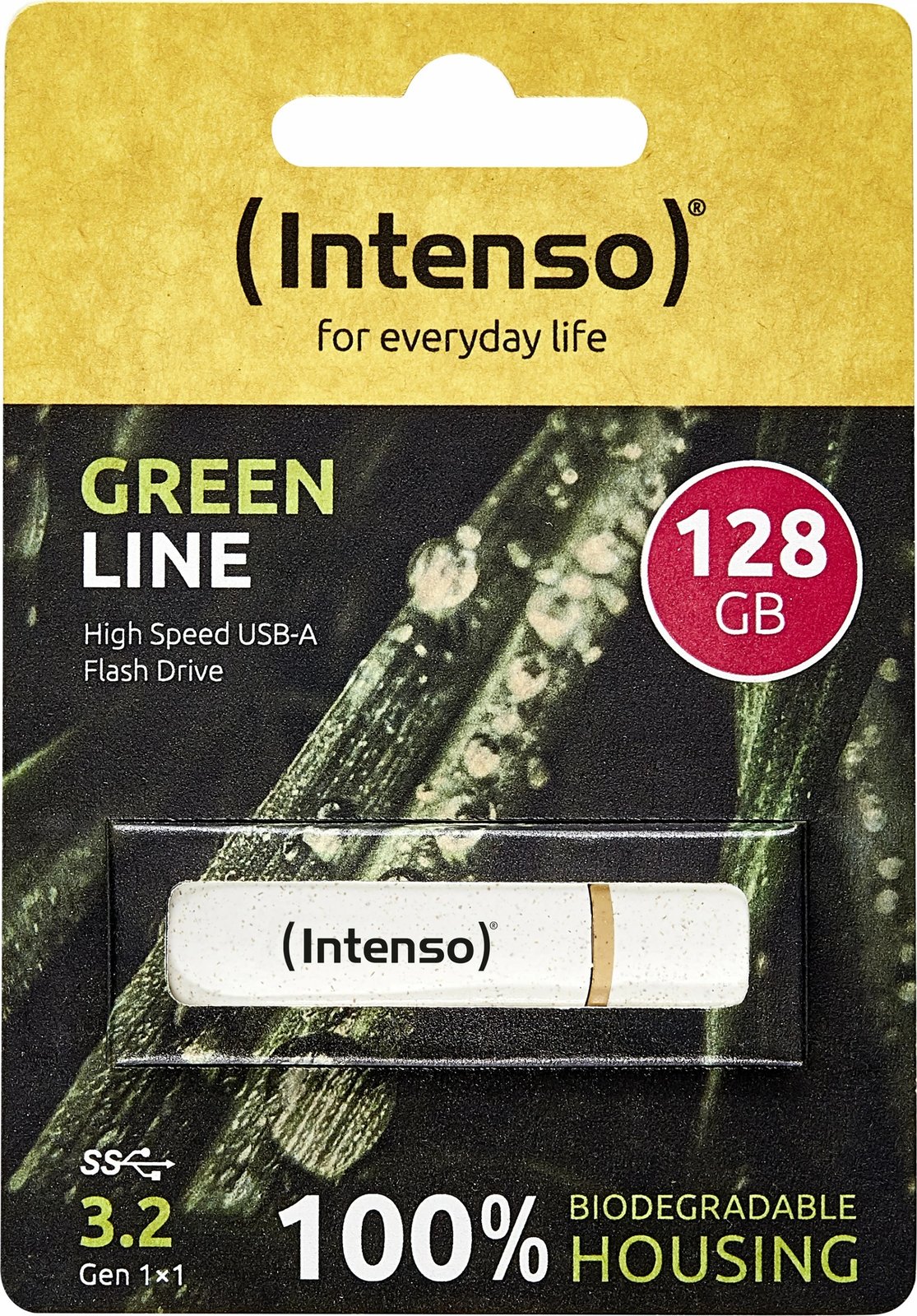 USB stick Intenso Green Line 128GB, USB-A 3.2 Gen 1, bezhë/kafe