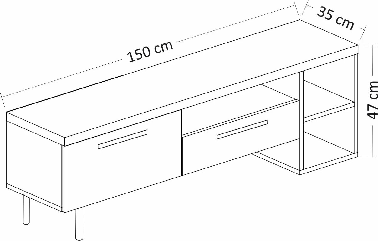 Komodë TV Skye Decor, ngjyrë travertine, Parion