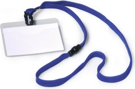 Badge Durable 813907, tekstil, horizontal, 9x6cm, kaltër, 10 copë