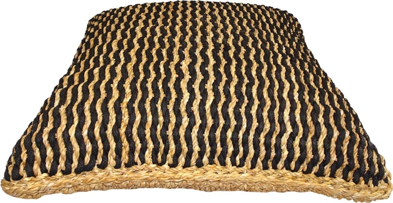 Jastëk për dysheme Otur, 60x60x20 cm, kashtë deti, pambuk, natyral/zi