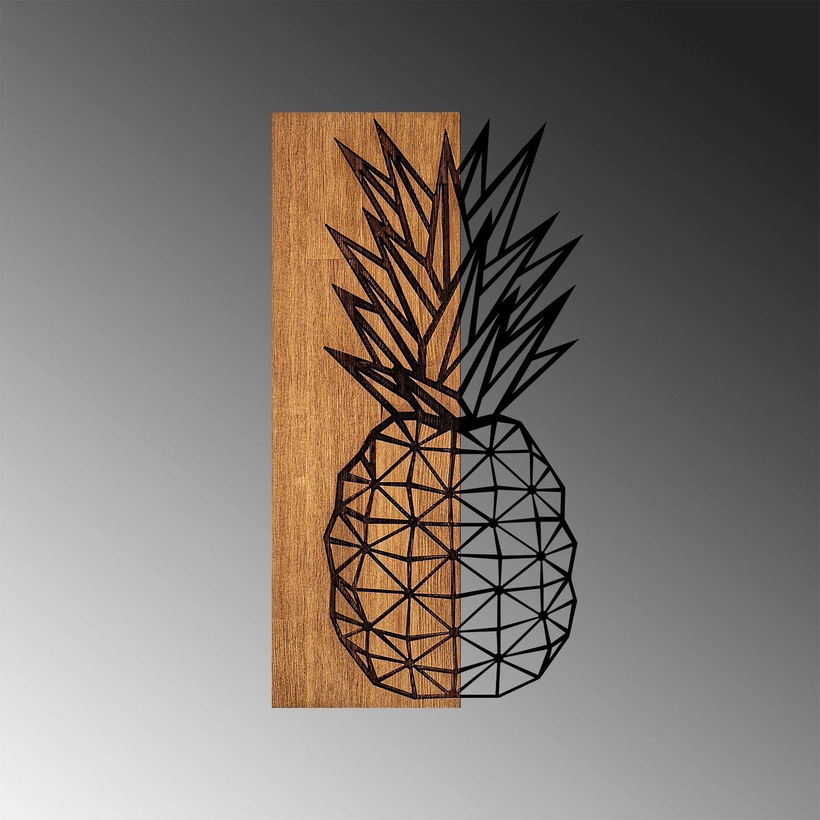 Aksesor dekorativ për mur, dru dhe metal, Wallity MA-298, ngjyrë arre, 58x30cm