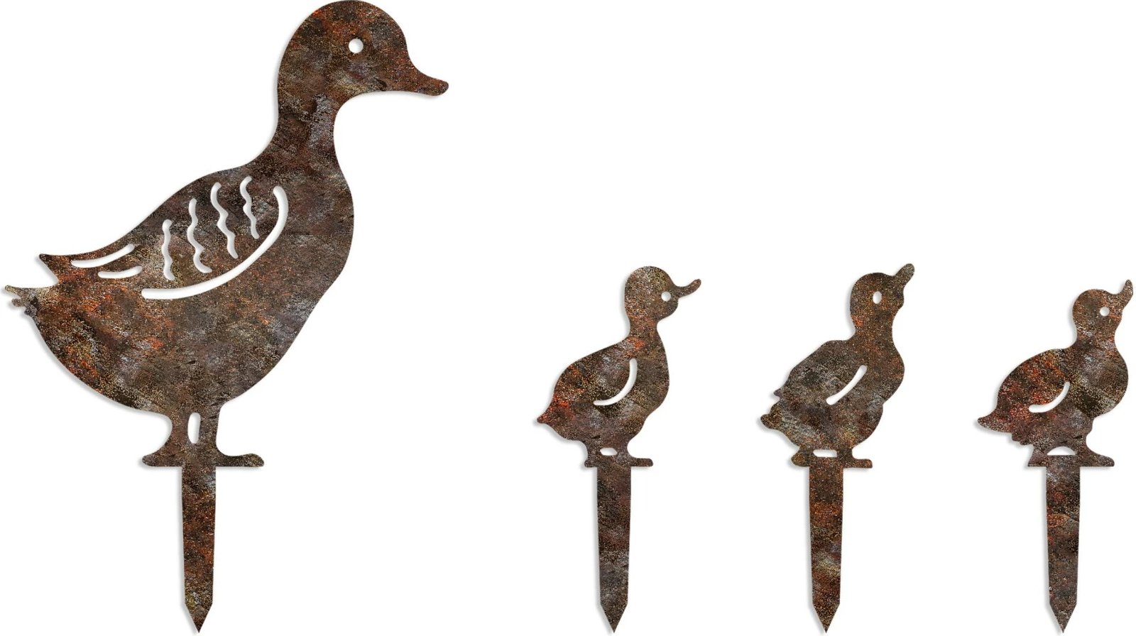 Set dekorativ për kopsht, objekte metalike, ngjyrë antike, Aberto Design, Fam 08