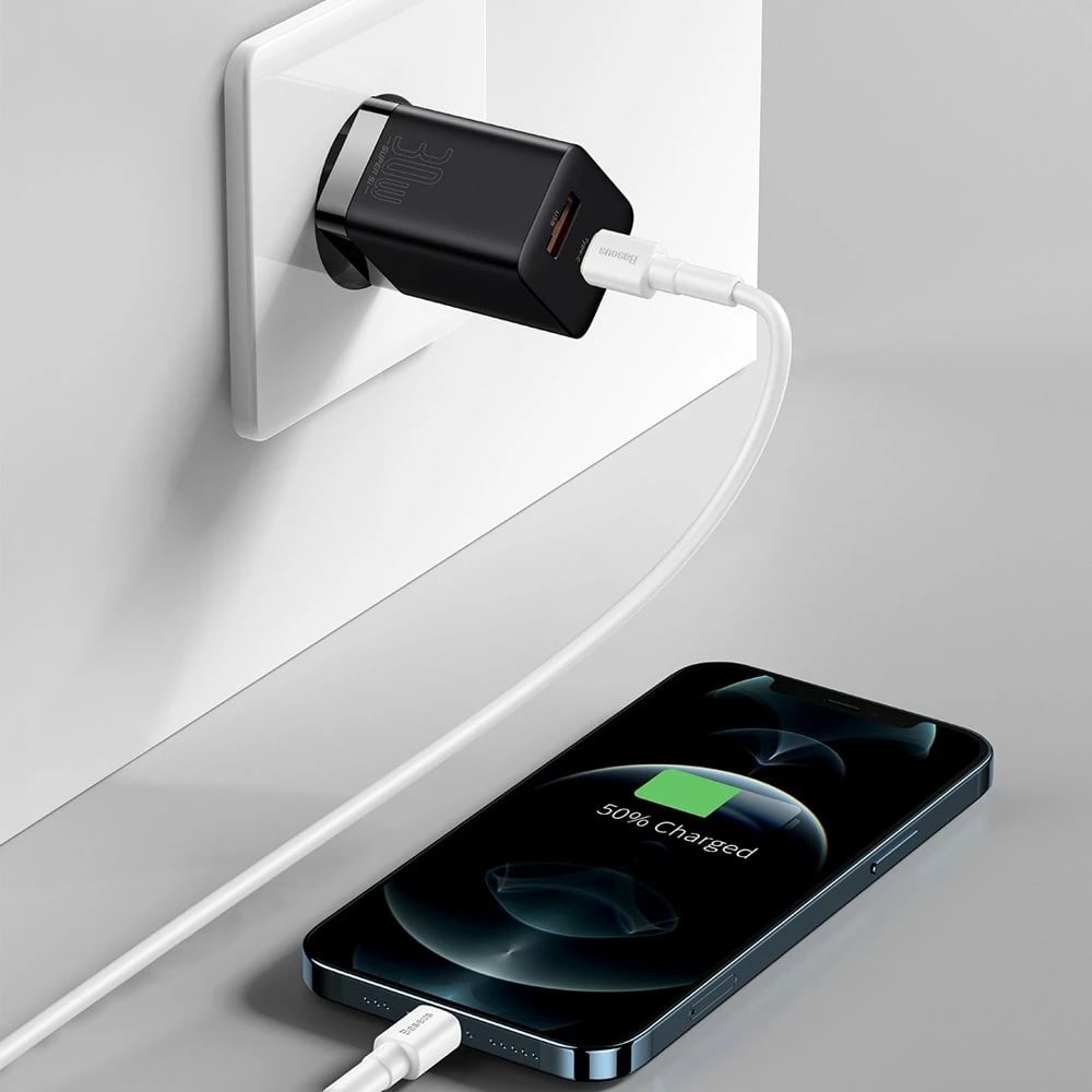 Karikues muri Baseus Super Si Pro CCSUPP-E01, 30W, 2 porta USB/USB-C, i zi Karikues muri Baseus Super Si Pro CCSUPP-E01, 30W, 2 porta USB/USB-C, i zi