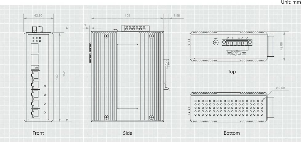 Switch LevelOne 6-Port Gigabit PoE Industrial, 802.3at/af PoE, 4 PoE Outputs, 1 x SFP, 1 x SFP/RJ45 Combo