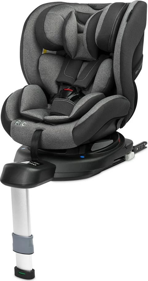 Sedilje auto, CARETERO RIO, i-Size 40–105 cm deri 22 kg, ISOFIX me këmbë stabilizuese, 360° rrotulluese, gri