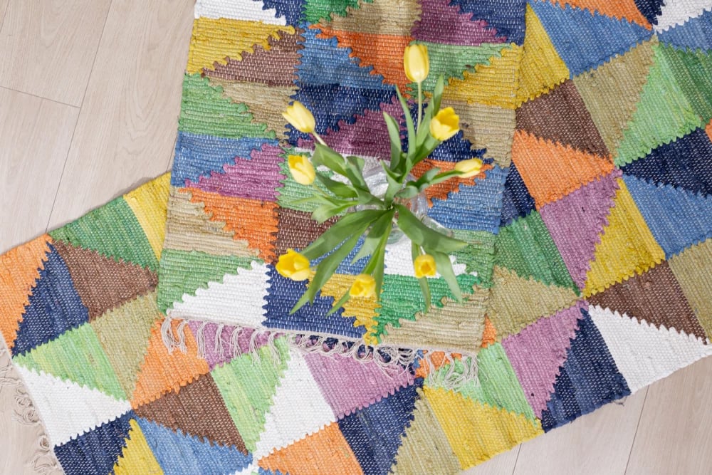Qilim tringjish, pambuk, shumëngjyrësh, 60x90cm