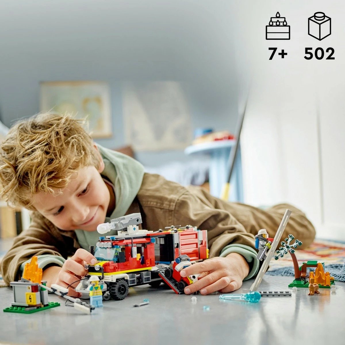 Set ndërtimi LEGO City Off-Road Fire Brigade Vehicle 60374, 502 pjesë, plastikë