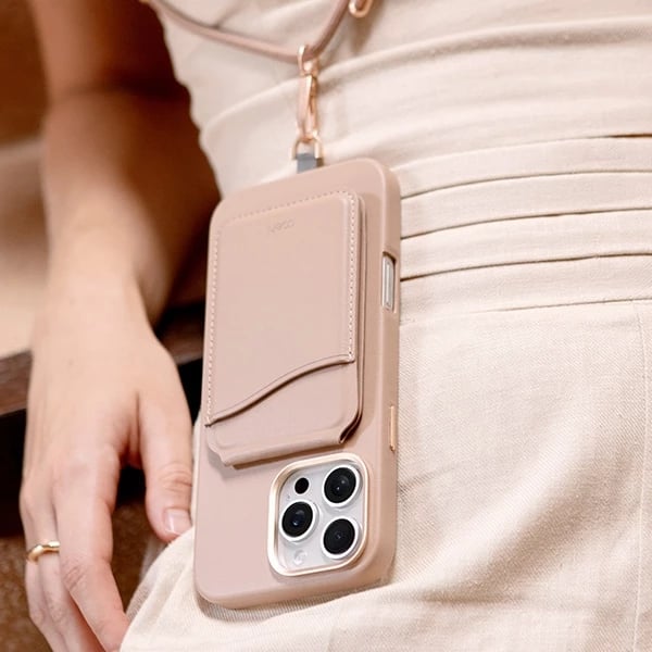 Mbështjellës UNIQ Coehl Muse me karikim magnetik për iPhone 16 Pro, Rozë