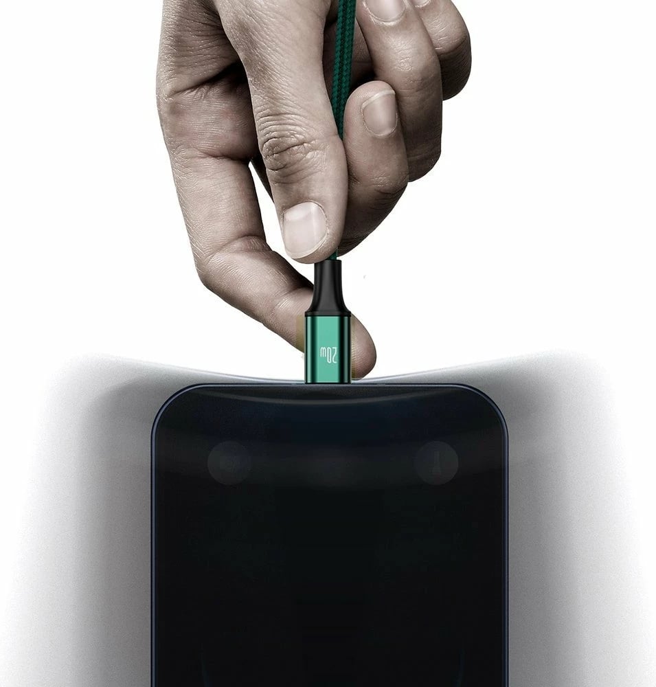 Kabllo 3-në-1 Baseus Rapid Series CAMLT-SC06, 1.5m, 20W, USB-C/Lightning/micro USB, e gjelbër Kabllo 3-në-1 Baseus Rapid Series CAMLT-SC06, 1.5m, 20W, USB-C/Lightning/micro USB, e gjelbër