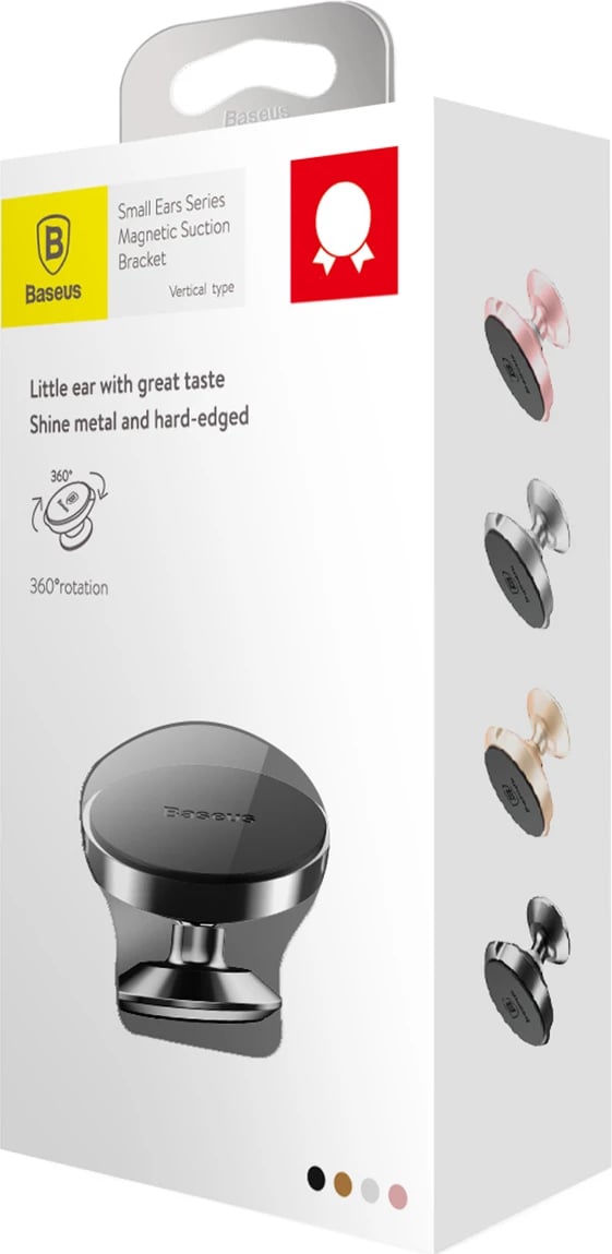 Mbajtës magnetik për makinë Baseus Small Ears SUER-B01, për panel, i zi Mbajtës magnetik për makinë Baseus Small Ears SUER-B01, për panel, i zi