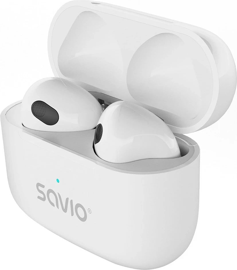 Kufje SAVIO TWS-01 PRO, wireless, earbuds, të bardha
