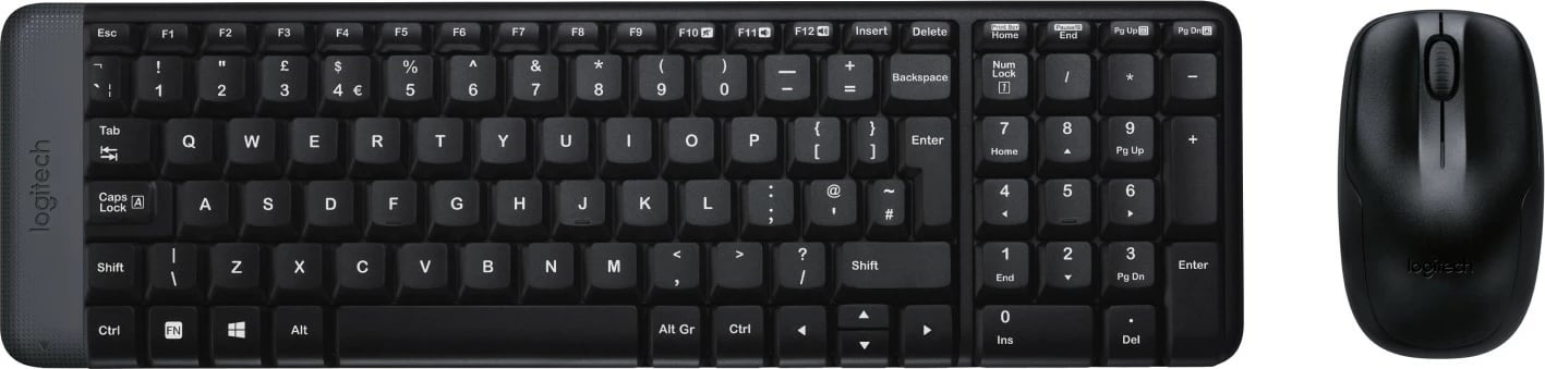 Set tastierë dhe maus wireless Logitech MK220, full-size, QWERTZ, i zi