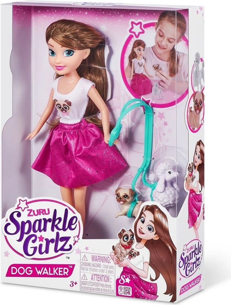 Set kukull Sparkle Girlz ZURU, 27 cm, me dy qenushë dhe litar shëtitje, për vajza Set kukull Sparkle Girlz ZURU, 27 cm, me dy qenushë dhe litar shëtitje, për vajza