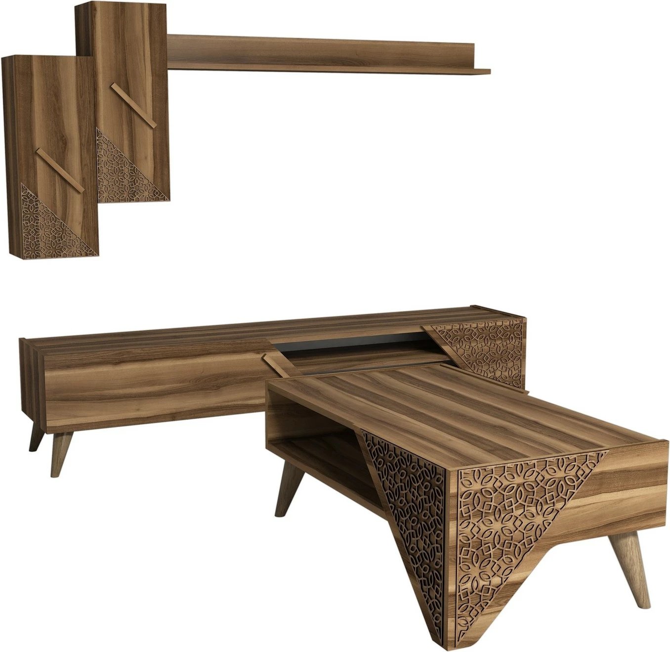 Set mobiljesh për dhomë dite, Beril, ngjyrë arre