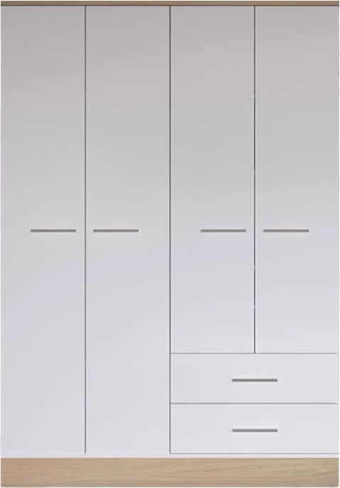 Dollap katër-dyerësh, ngjyrë lisi-bardhë, 137x52x198cm Dollap katër-dyerësh, ngjyrë lisi-bardhë, 137x52x198cm
