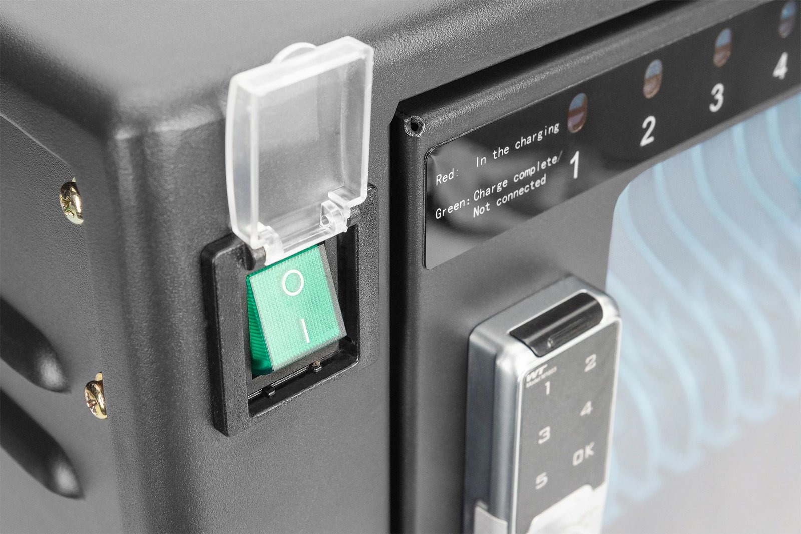 Kasë karikimi Digitus për 16 tabletë deri 14 inç, USB-A, me rrota, e zezë