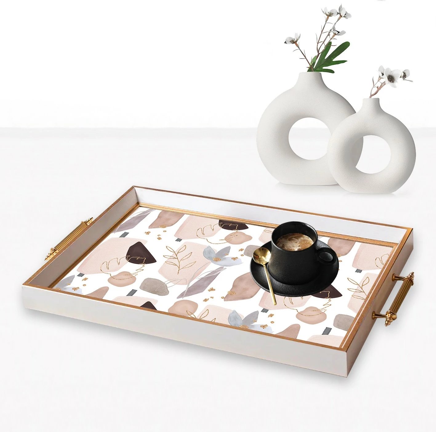 Tabaka prej qelqi, dizajn Aberto, TPB9864, shumëngjyrëshe, 50x29x3.5cm