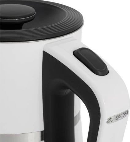 Çajnik elektrik, Adler, AD1355W, 1.7 L, 2200 W, mure të dyfishta, çelik inox brenda, bazë 360°, bardhë-e zezë