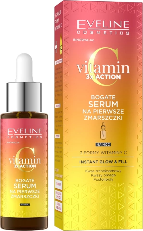 Serum për fytyrë për femra Eveline Cosmetics Vitamin C 3x Action Rich Serum, 30ml