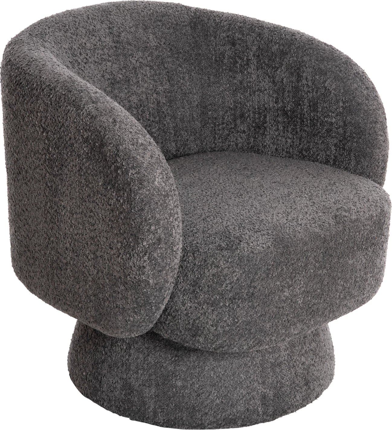 Karrige rrotulluese KARLEN FH9592.01, pëlhurë boucle gri, 78x81x77H cm