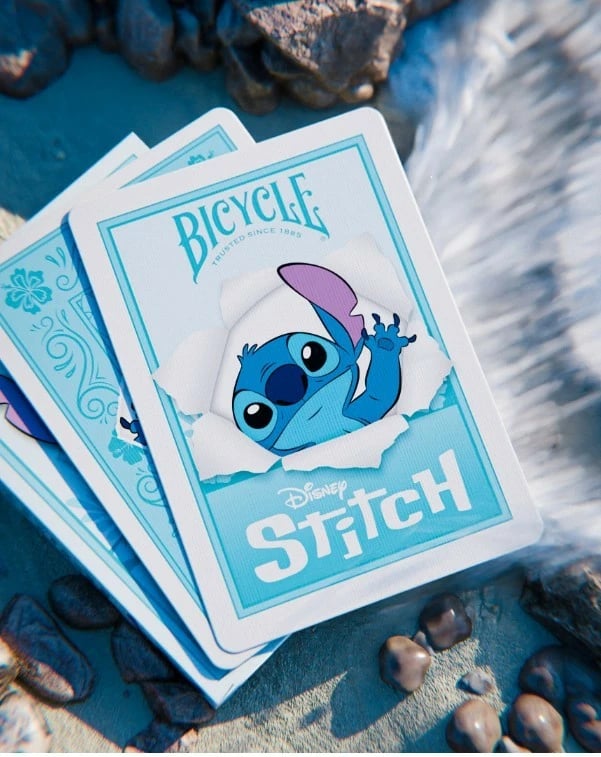 Letra loje Bicycle Disney Stitch, 52 copë, Poker size, Blu