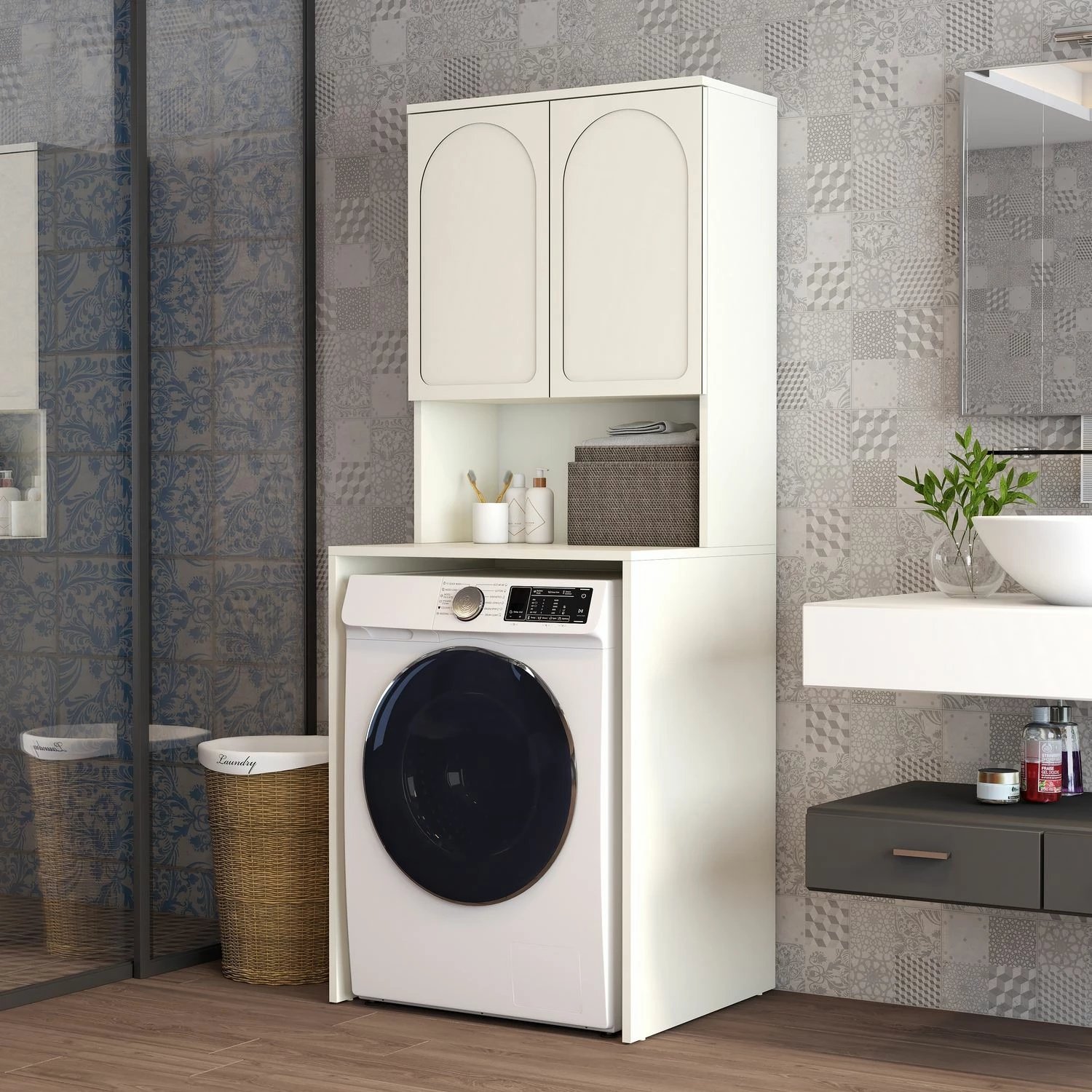 Dollap për lavatriçe, ngjyrë krem, Skye Decor Lyon 60