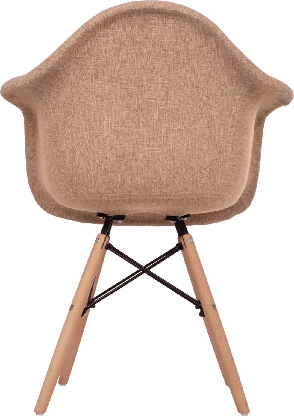 Karrige me krahë, këmbë druri dhe pëlhurë bezhë Mirto FH005.63, 63x57x81 cm, set prej 2 copë