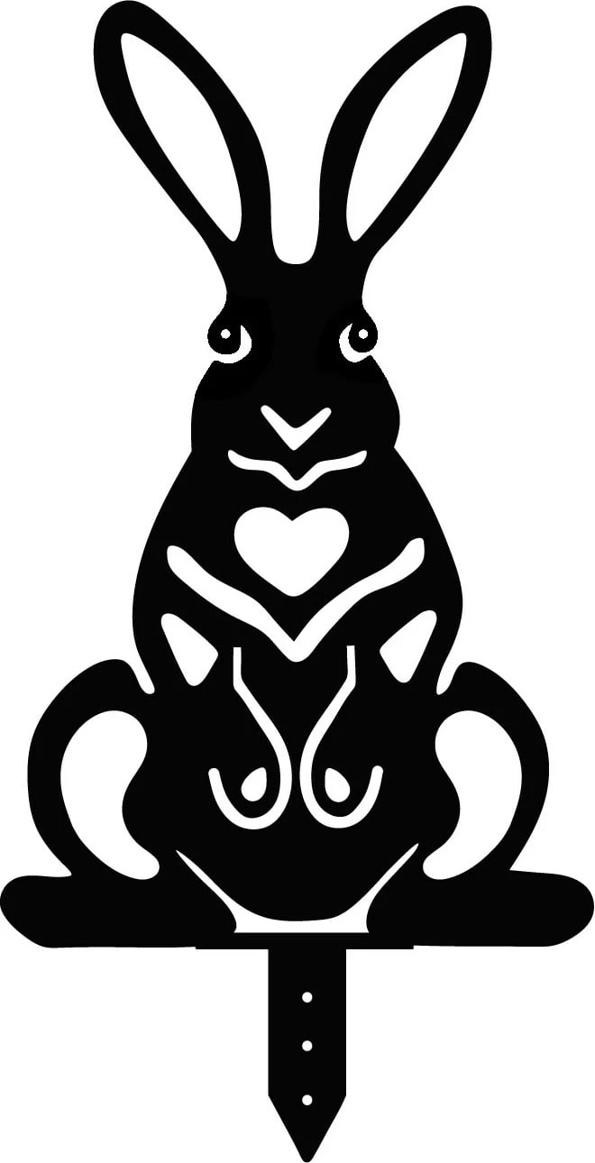 Set dekorativ për kopsht, lepuj metalik, Aberto Design, ngjyrë e zezë