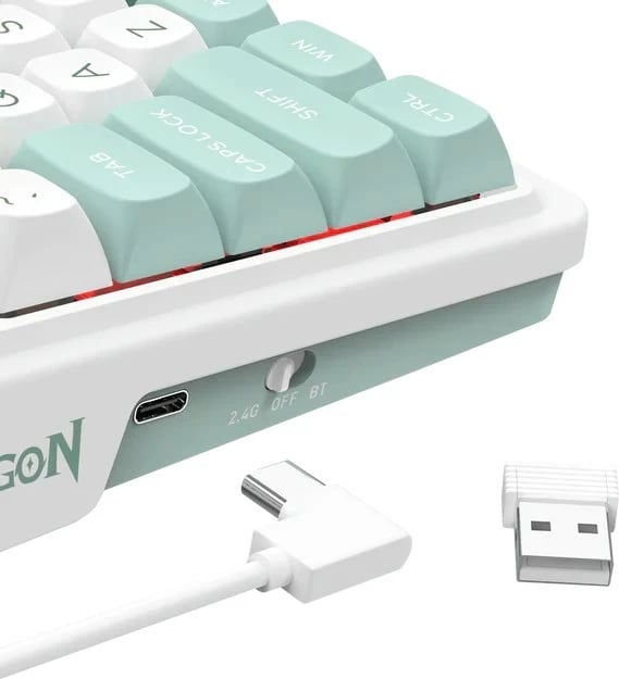 Tastierë mekanike Redragon Galatin Pro K719WG-RGB-PRO, 96%, RGB, wireless/wired, e bardhë