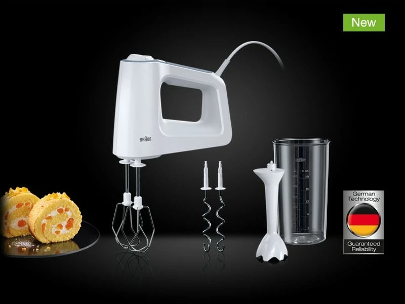 Mikser dore Braun MultiMix 3, 500W, 5 shpejtësi, plastikë, bardhë
