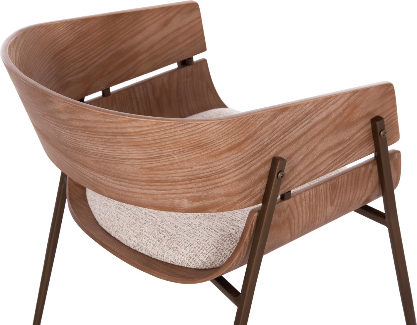 Karrige ngrënieje me mbështetëse krahësh KRILL, dru i bardhë, këmbë metalike ngjyrë bakri, set prej 2 copash, 55.5x55x72cm