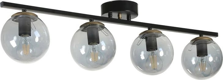 Llambë tavani Opviq Yeni Can 4 llampa, metal i zi, xham fume