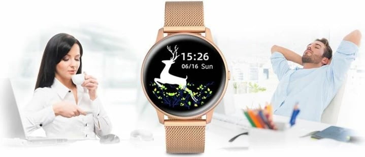 Smartwatch për femra G.Rossi, rozë gold