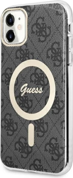 Mbështjellës Guess GUHMN61H4STK për iPhone 11 6.1", 4G MagSafe, i zi
